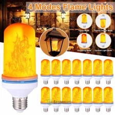 Led Flame Effect Light Bulb 3-15 Pack - Flame Lights Bulbs 4 Modes E27 Base Fire