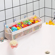 Original 3 Compartment Horizontal Large Openings Bath Toy Organizer for Tub