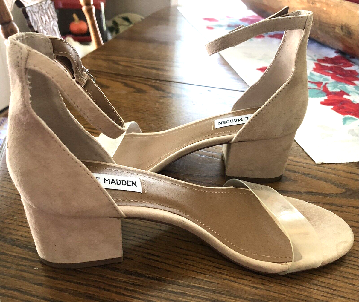 NWOT STEVE MADDEN Latte Colored Suede Open Toe Sandals Size