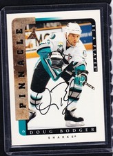 96-97 1996-97 BE A PLAYER DOUG BODGER AUTOGRAPH AUTO 208 SAN JOSE SHARKS
