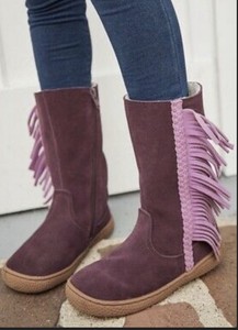 purple fringe boots