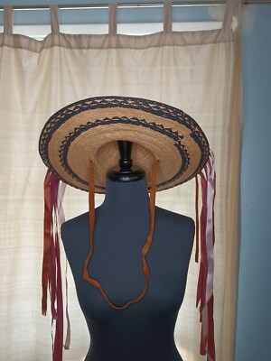 zou tocit Sombrero-S/S 帽子 Tzotzil Mayan Ceremonial Basket Hat Hand Woven In Mexico, Chiapos