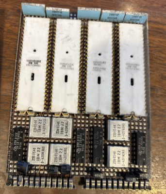 Very Rare Vintage IBM Server Board w/ 4 IBM 98C ICs White Ceramic Gold
