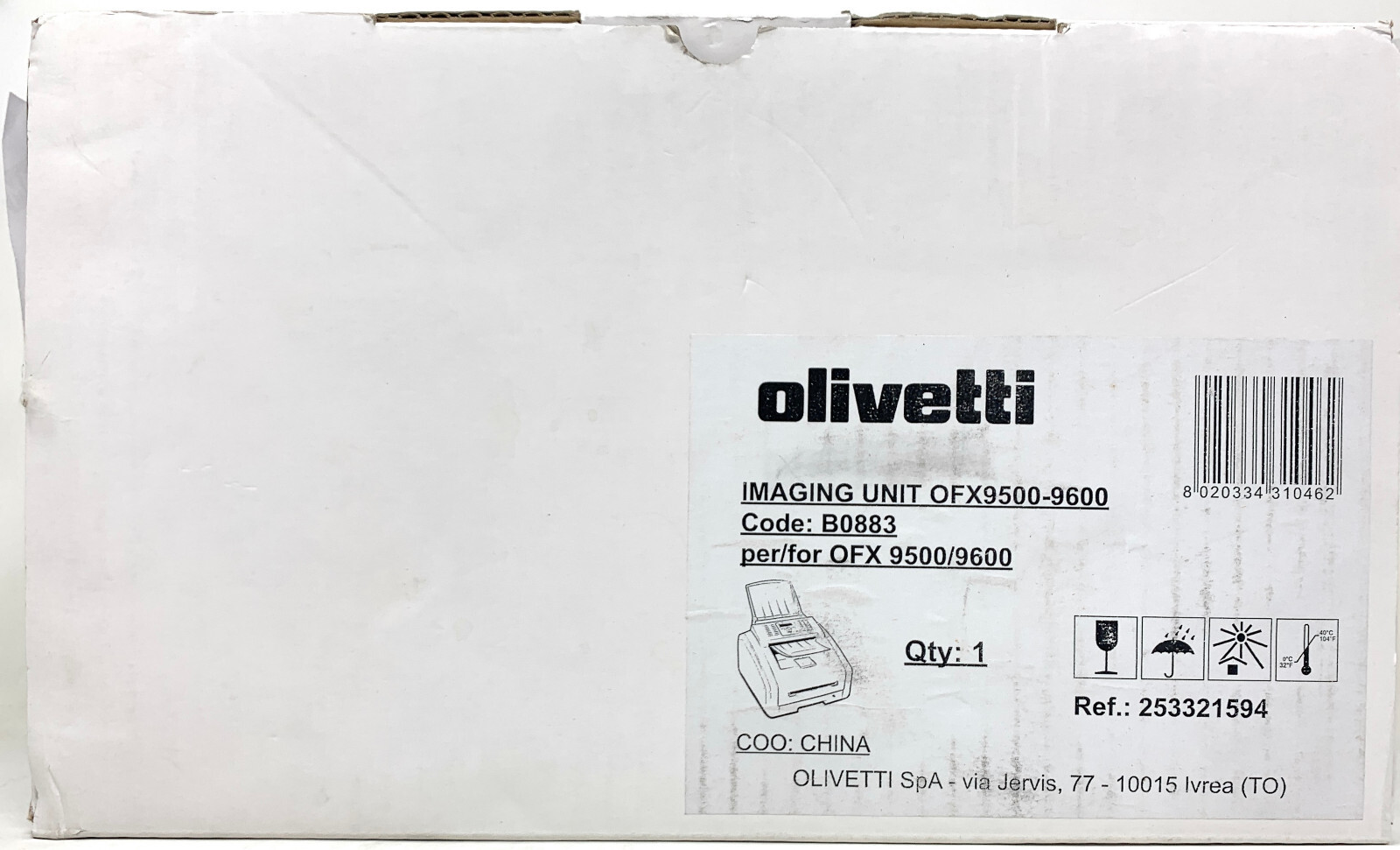 OLIVETTI B0883 TONER ORIGINALE NERO PER OFX 9500/OFX 9600 [A BOX]