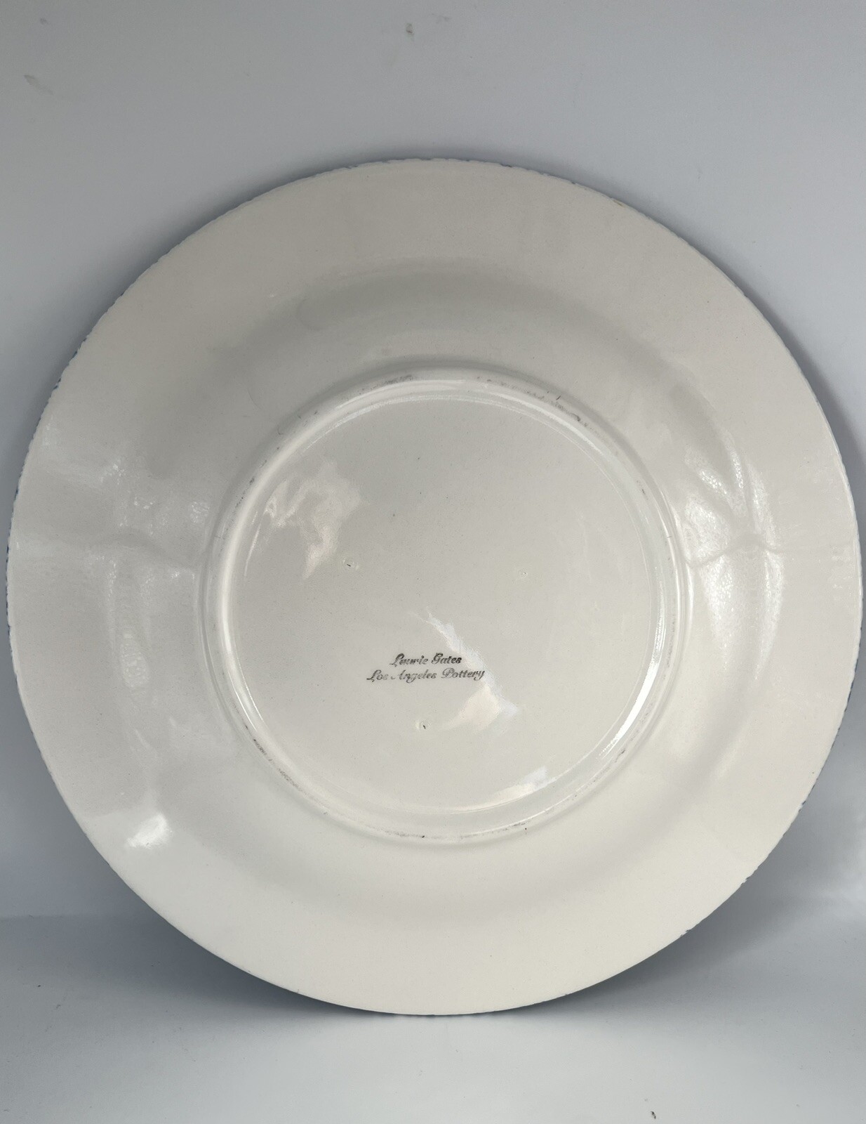 Laurie Gates Los Angeles Pottery Co Blue Stipple Friends Style - 11.5" Platter