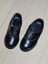 Vintage Little Boys Black Dress Shoes Size 10 Toddler 6" Length