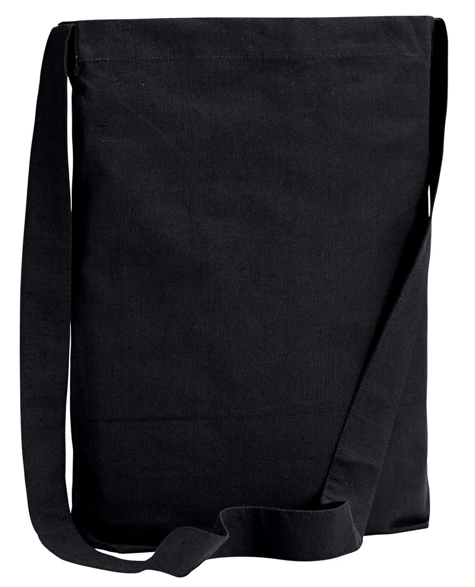 Plain black messenger bag sale