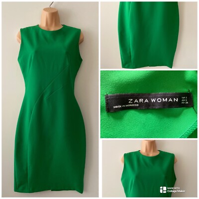 Midi Dress Zara Bottle Green Dress Zara High Neck Frill Top Midi