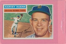 1956 Topps Harvey Kuenn #155 WHITE BACK Card EX-MT Crisp!