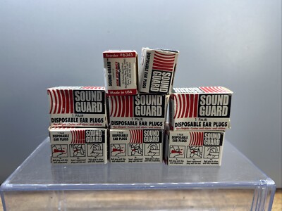 Vintage Sound Guard Cylinder Ear Plugs #6345 NRR Uncorded Lot Of 8 NOS USA
