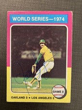 1975 Topps Rollie Fingers Signed Baseball Card #463 WS World Series Game 3 COA