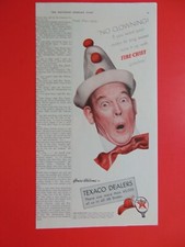 1941 Fred Allen No Clowning TEXACO FIRE-CHIEF GASOLINE  vintage print ad