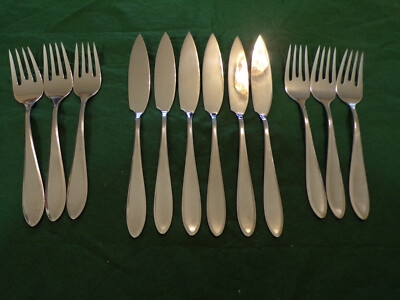 WMF Modell 3000 ''Shadowpoint'' Fischbesteck für 6 Personen 12 Teile Cromargan TOP