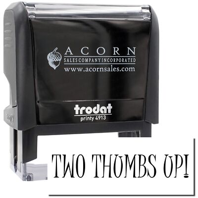 Large Self-Inking Two Thumbs Up Stamp Size 7/8'' Tall x 2-1/4'' Wide