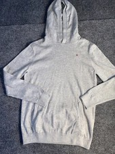 Tommy Hilfiger Hoodie boys XL 16-18 Gray Knit Ribbed Hem  Cuff Long Pullover