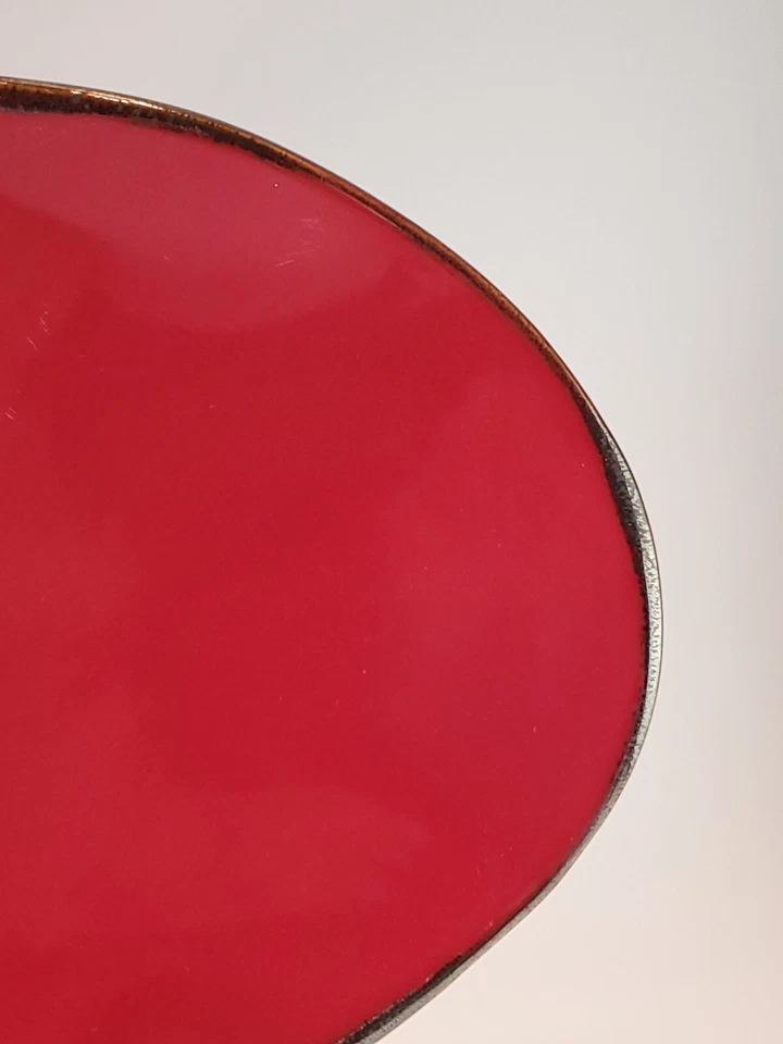 Southern Living at Home Portugal 16"×7" Ruffled Platter Cinnibar Brown Trim EUC - Image 4 of 4