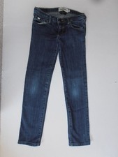 Abercrombie Button Waist Blue Denim Stretch Skinny Jeans Pants Girls 12 Slim