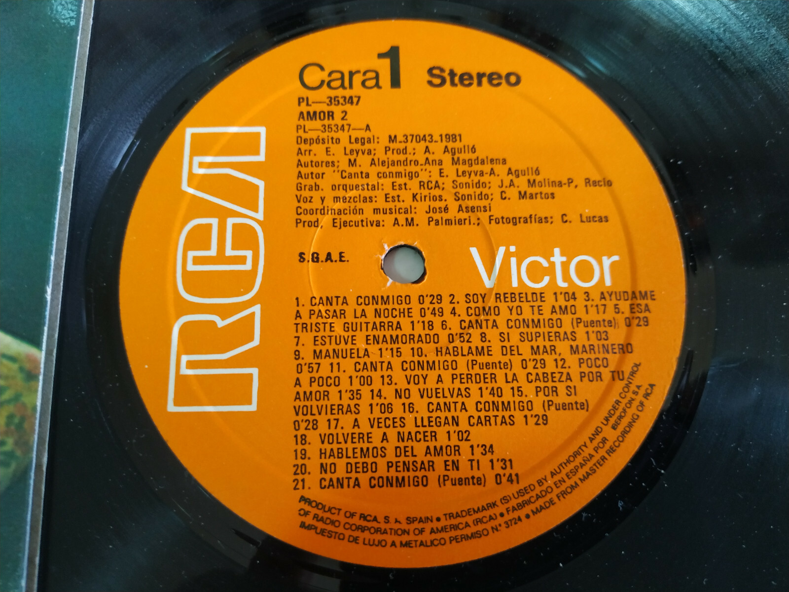 Amor 2 Interpretan 40 Grandes Exitos Manuel Alejandro LP 12" Vinilo VG ...