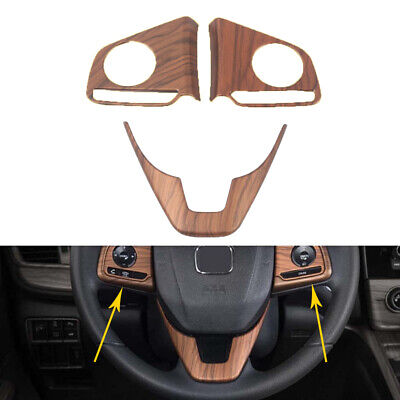Peach Wood Grain 3X Steering Wheel Decor Cover Trim For Honda CR-V CRV 2017-20 