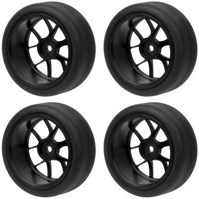 XBERSTAR Lot de 4 pneus en caoutchouc pour Tamiya 1/10 TT01 TT02 XV-01 HPI RS4 RC Mud Rally pneus de roue de mise à niveau pièces accessoires