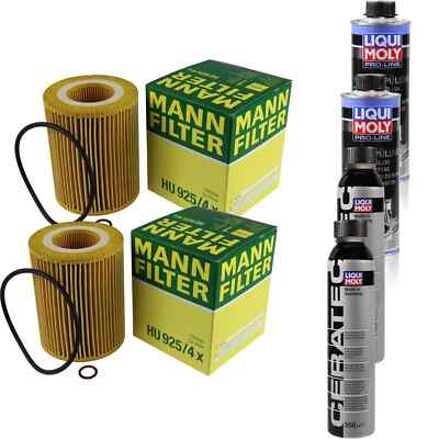 2xMANN ÖLFILTER-HU 925/4 x +2xLiqui Moly Pro-Line Motorspülung/2x Cera Tec