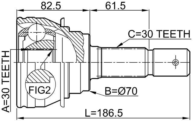 Se adapta a Lexus Gx470 4Runner Fj junta exterior CV 30X70X30 0110-067 OEM 43460-69055 Foto 2 de 3