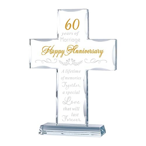 60th Anniversary Cross Gifts for Parents, 60 Years Wedding Anniversary 