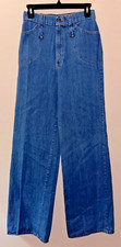 Vintage 70's H.I.S High waisted wide leg blue jeans sz 9 EUC