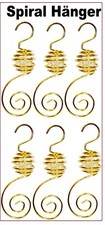 Set Spiral Hänger gold Inge Glas Aufhänger Anhänger Metall Perle Kugelaufhänger 