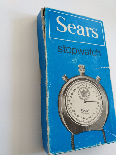 Sears 19926 Swiss Made 1/10 Wind Up Stop Watch Box  Instructions Receipt Vintage - 第 3/9 張圖片