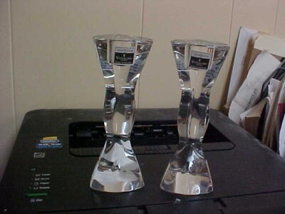 Waterford Crystal IMPRINT John Rocha 6'' Candle Holders (Pair) NEW