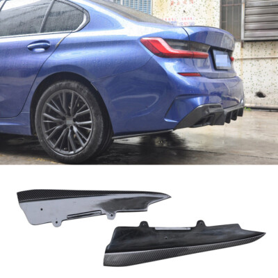 Carbon Fiber E Style Rear Bumper Splitters Side Winglet For BMW G20 M Tech 2019+