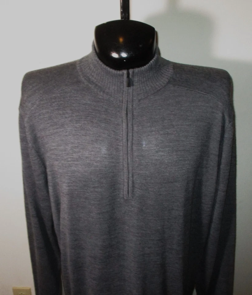 SMARTWOOL Gray Thin Merino Wool 1/2 Zip Long Sleeve Sweater Men's Size XL NWOT - Image 2 of 4