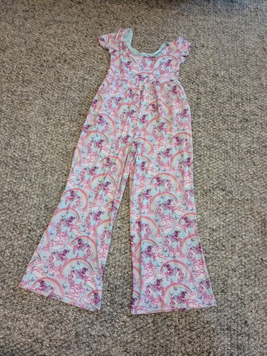 Posh Peanut Cosette Unicorn Rainbow Scoop Back Jumpsuit Girls Size 7/8 - Picture 5 of 5