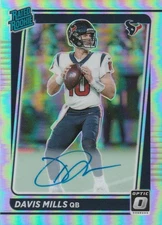 2021 Panini Donruss Optic Rated Rookie AUTO RC /125 Silver Holo Davis Mills #222
