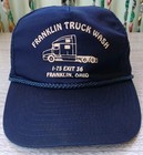 Vtg 90s Trucker Hat Mesh Cap Franklin Truck Wash Ohio Navy Blue — photo 1