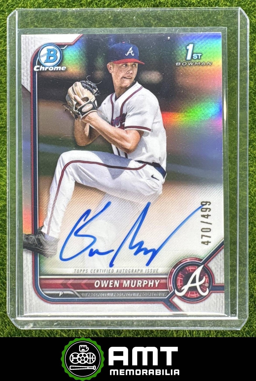 Owen Murphy 2022 Bowman Draft 470/499 Chrome Pick Auto Refractor Braves #CDA-OM