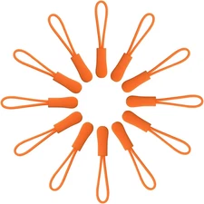 20pcs Zipper Pulls Pull Head Handle Replacement Tab Tags Cord Extension Orange