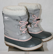 Sorel Kids Yoot Pac Waterproof Nylon Gray Dove Faux Fur Boots NY5191-081 Size 2