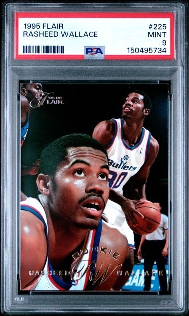 1995 Fleer Flair #225 Rasheed Wallace ROOKIE CARD PSA MINT 9 150495734