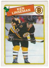1988-89 O-PEE-CHEE # 118 KEN LINSEMAN - BRUINS OPC HOCKEY - NICE AND NO CREASES
