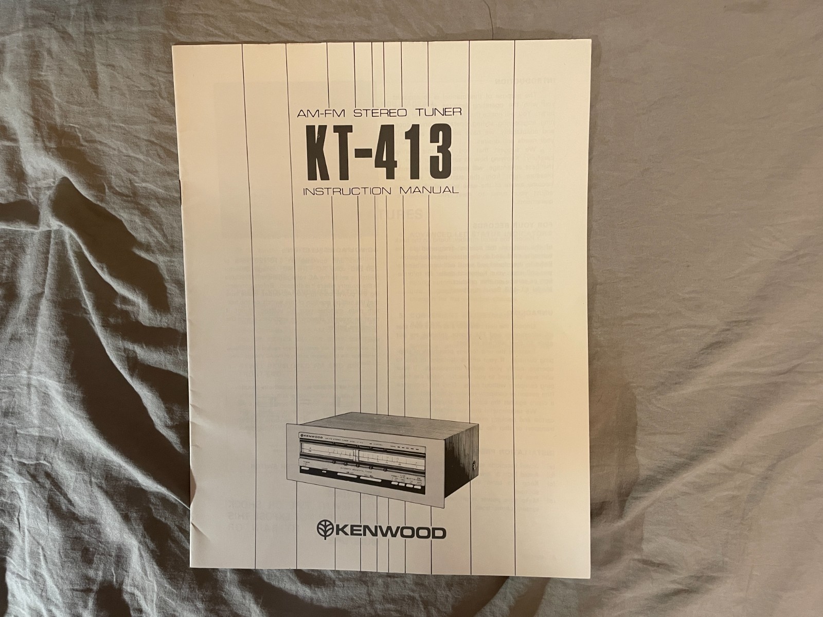 Kenwood KT-413 Tuner Owners / User Manual Original Vintage