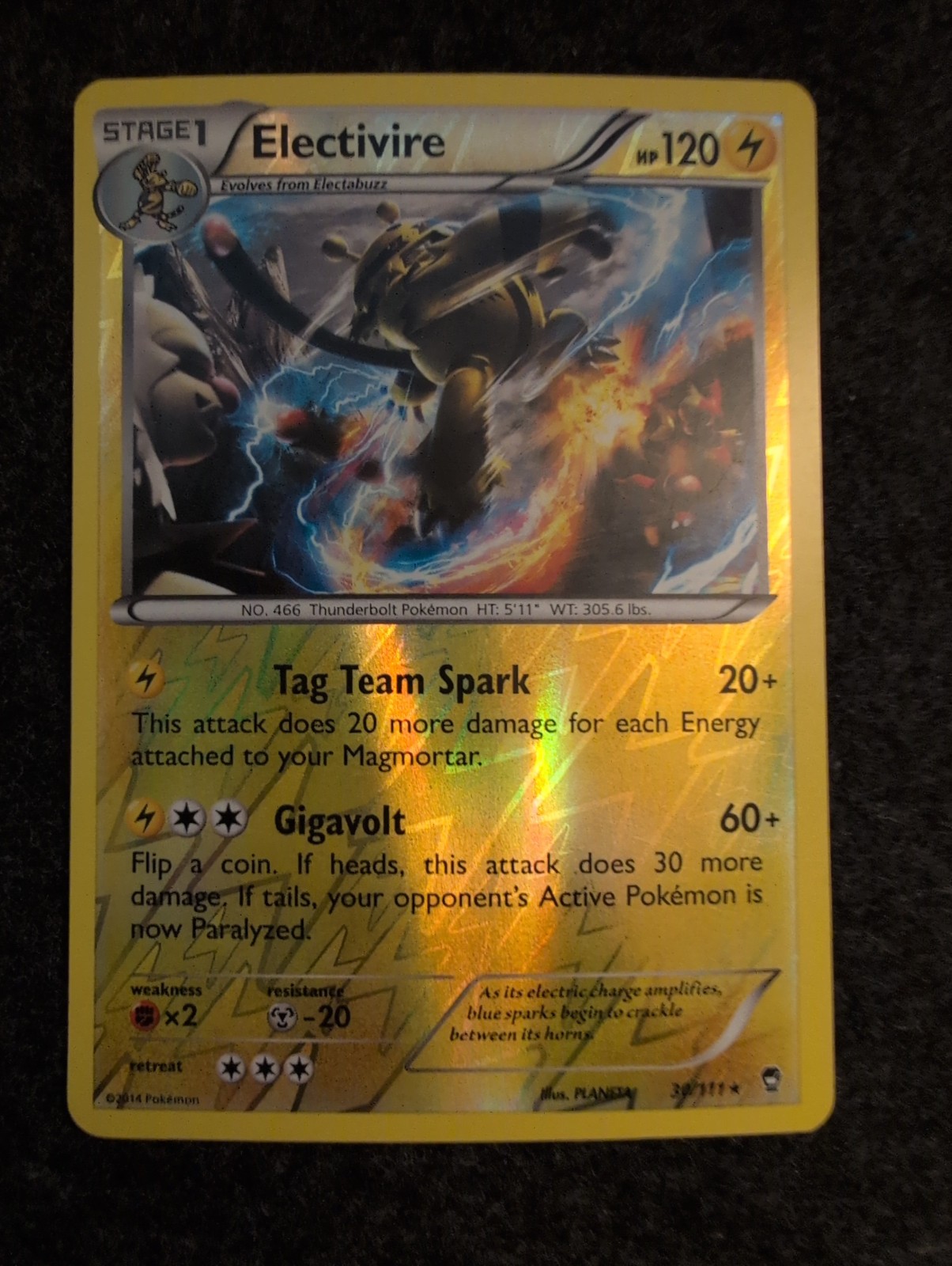 Pokemon TCG Electivire 30/111 XY Furious Fists Reverse Holo Rare LP/NM