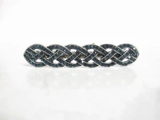 Blue crystal art deco hair barrette  clip bridal for fine thin hair