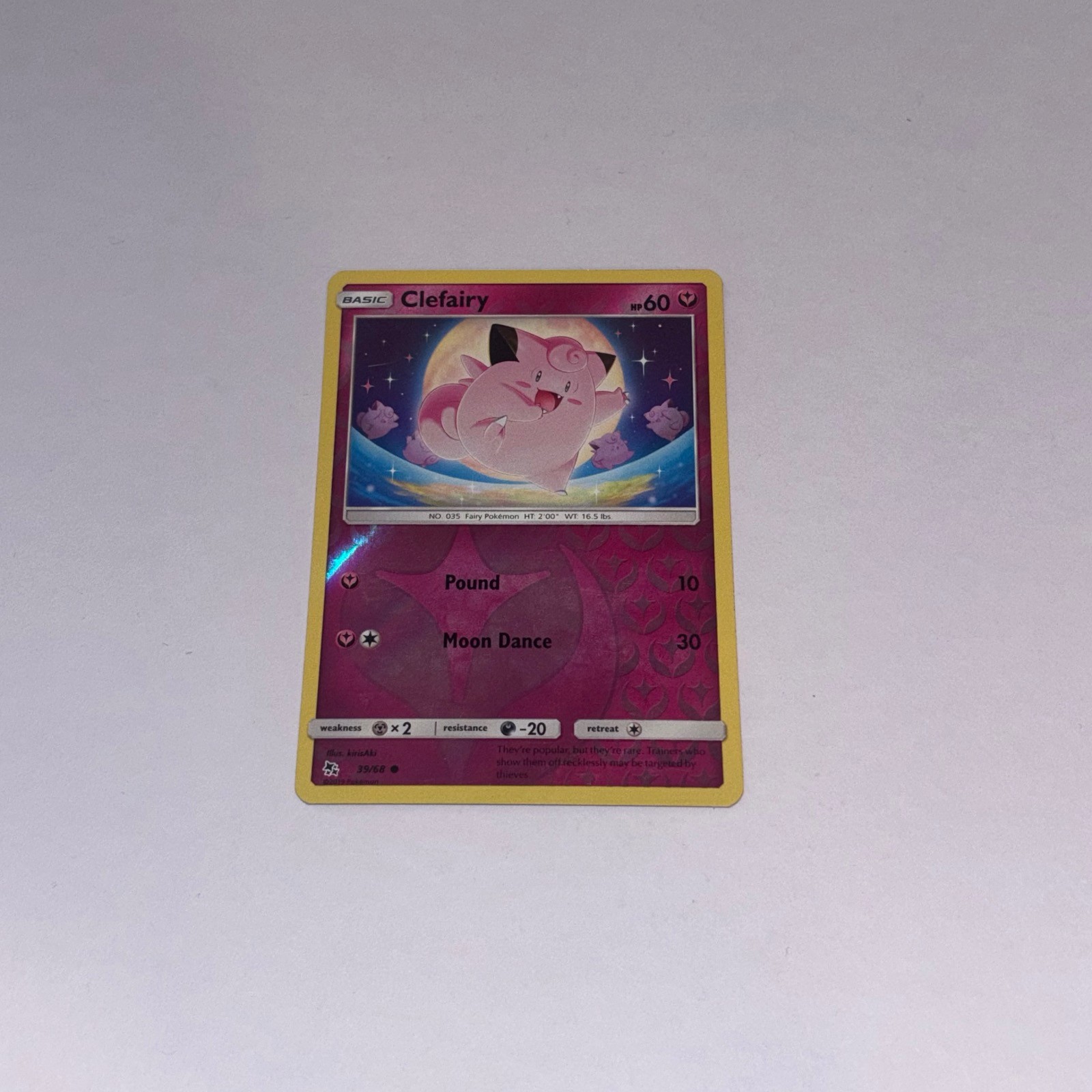 CLEFAIRY - 39 - 68 - C - HIDDEN FATES - POKEMON - - REVERSE HOLO - NM/M