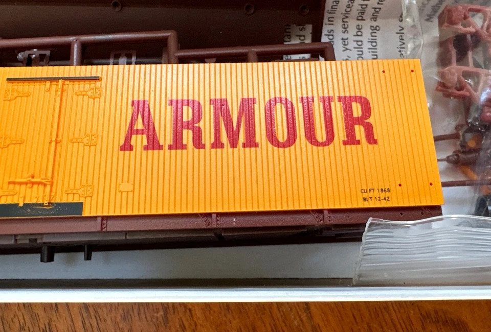 Red Caboose HO Kit RC-1003b Mather Meat Reefer ARMOUR M. A. R. X. 3015 NIB NY - Image 4 of 4