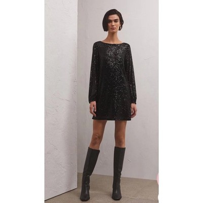 black shiny mini dress Ivana Mini Dress