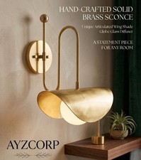 1950's Mid Century Handmade Brass Italian Diabolo Wall Sconce Light Fixture