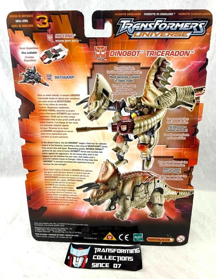Transformers Universe 2002 Dinobot Triceradon MOSC - Image 2 of 2