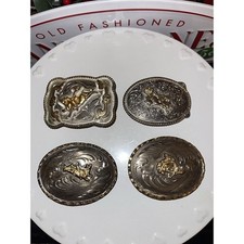 Vintage Young Cowboy/Cowgirl Western Belt Buckles 4 Alpaca Mexico  Taiwan